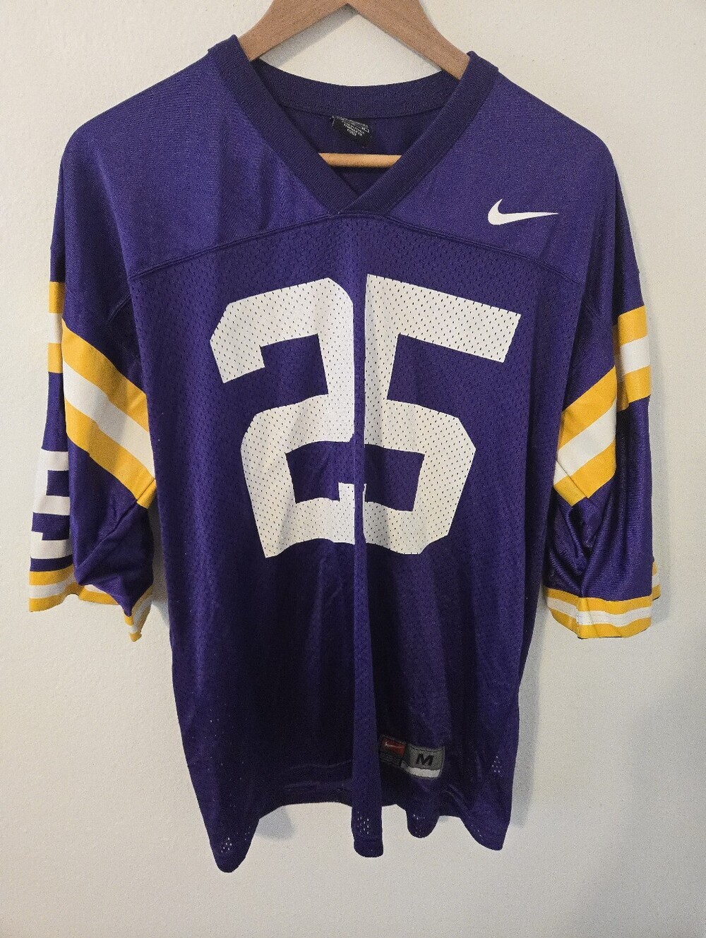 LSU Tigers Nike Team Football Jersey Mens Medium Purple Mesh #25 NCAA